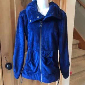 Obermeyer fleece cowl neck zip up jacket